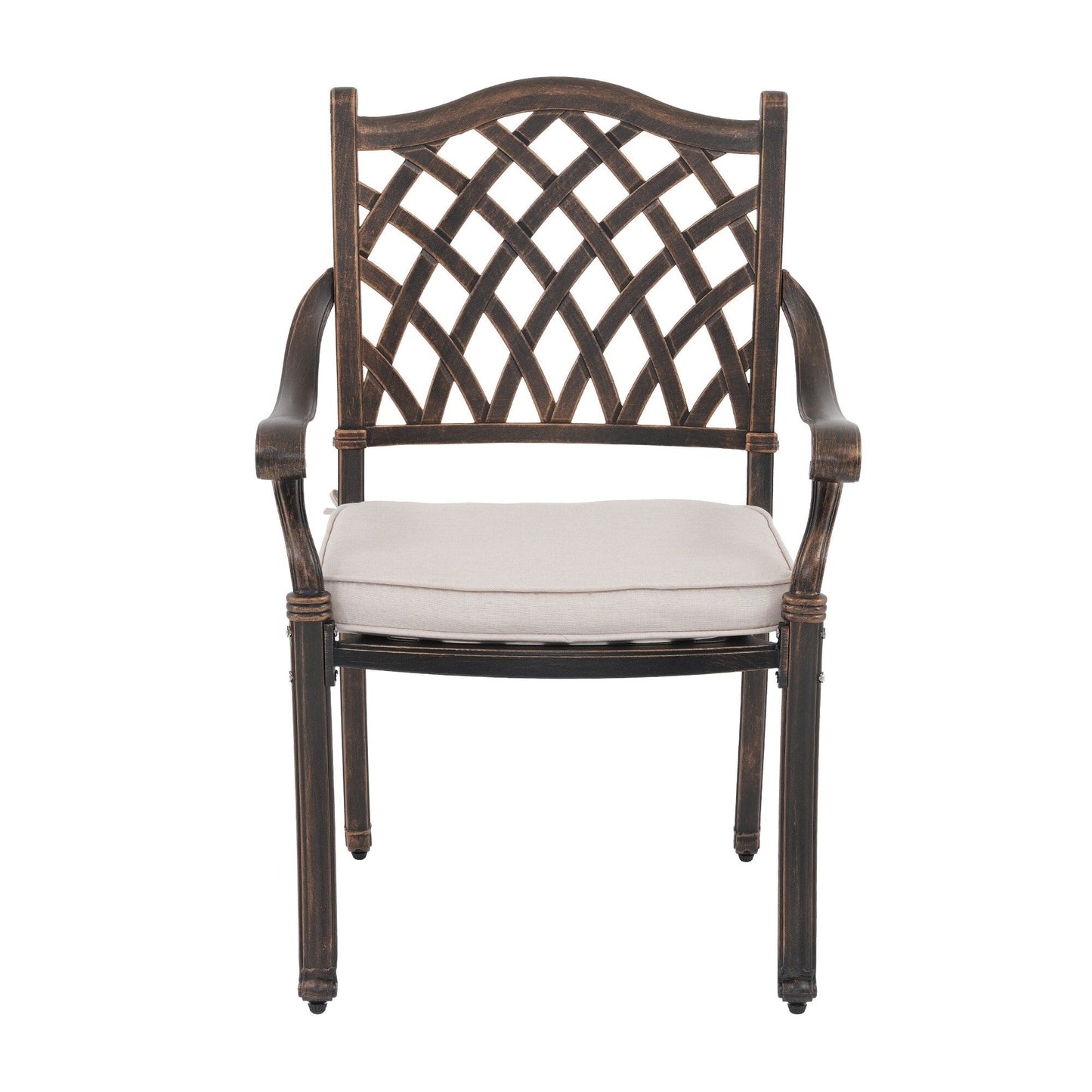 Set da pranzo rettangolare da esterno in alluminio da 9 pezzi con cuscini e foro per ombrellone