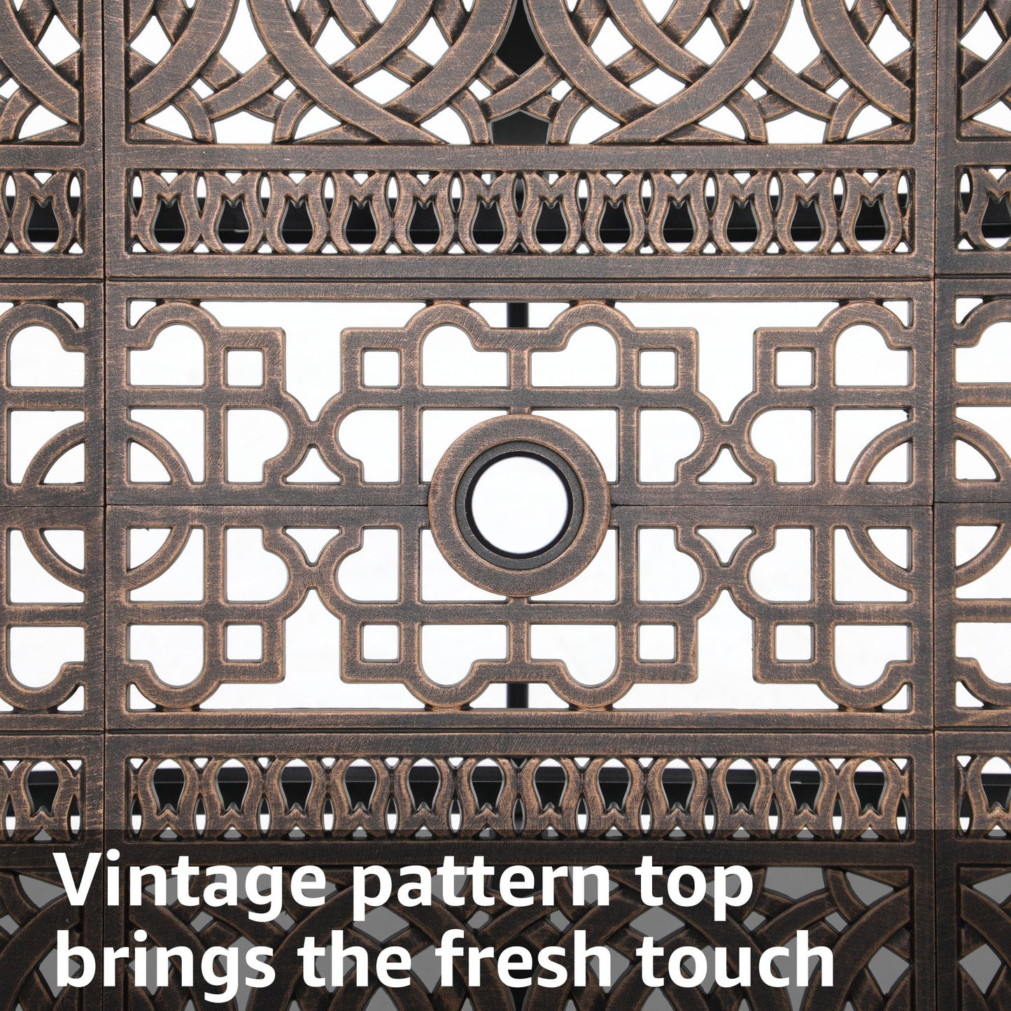 Set da pranzo rettangolare da esterno in alluminio da 9 pezzi con cuscini e foro per ombrellone