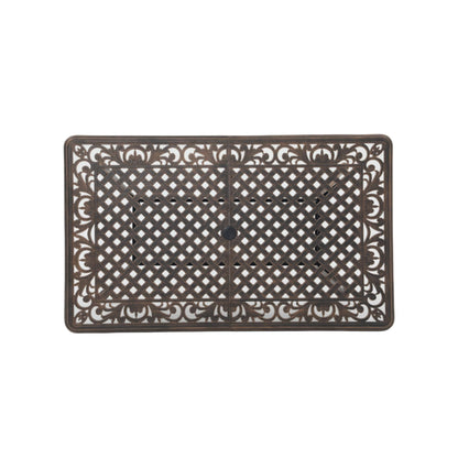 Set da pranzo rettangolare da esterno in alluminio da 9 pezzi con cuscini e foro per ombrellone