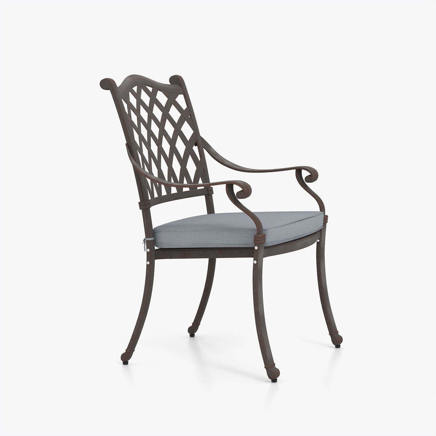 Set da pranzo rettangolare da esterno in alluminio da 9 pezzi con cuscini e foro per ombrellone