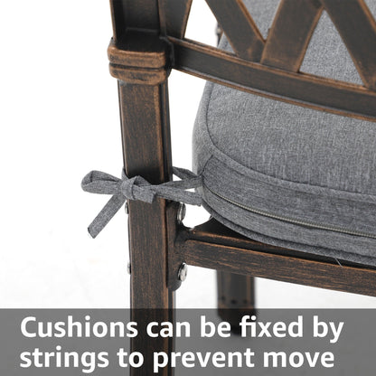 Set da pranzo rettangolare da esterno in alluminio da 9 pezzi con cuscini e foro per ombrellone