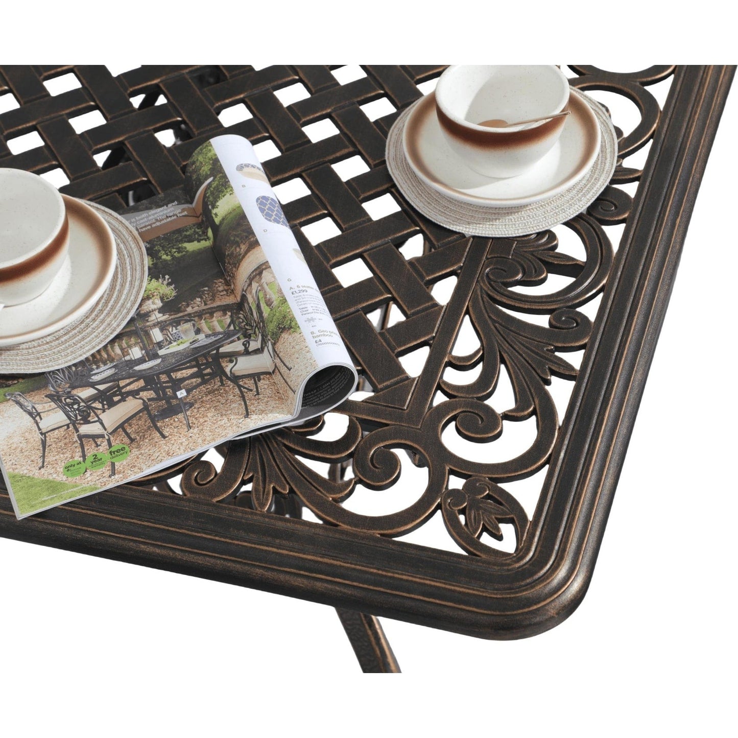 Set da pranzo rettangolare da esterno in alluminio da 9 pezzi con cuscini e foro per ombrellone