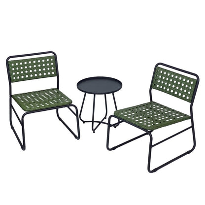 Kinger Home Olive - Set da 3 pezzi con tavolo da bistrot da giardino e sedie in vimini - N/D