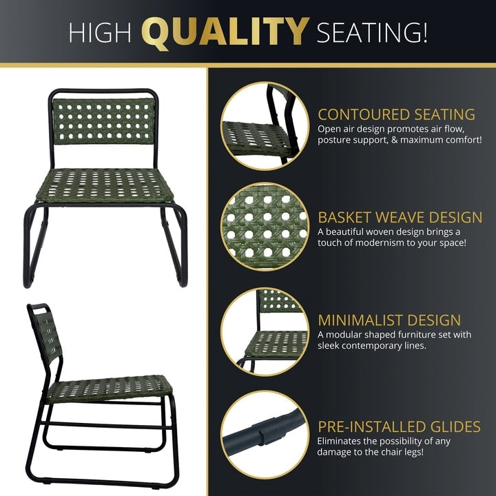 Kinger Home Olive - Set da 3 pezzi con tavolo da bistrot da giardino e sedie in vimini - N/D