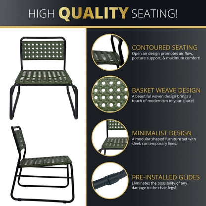 Kinger Home Olive - Set da 3 pezzi con tavolo da bistrot da giardino e sedie in vimini - N/D