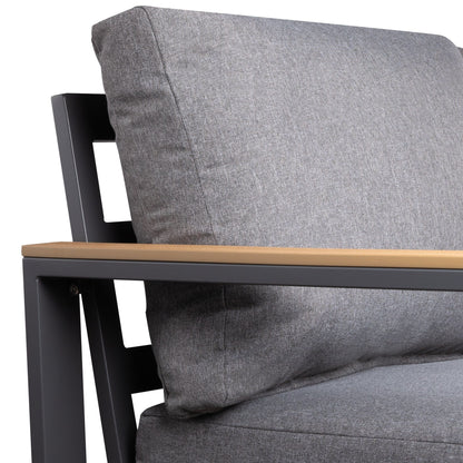 Set di mobili da giardino in alluminio, set da conversazione per esterni da 5 pezzi con tavolino da caffè