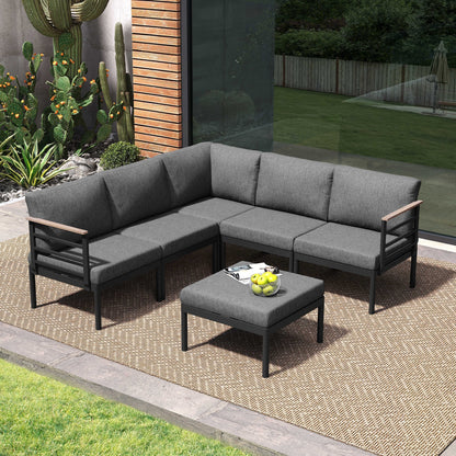 Set di mobili da giardino in alluminio da 6/7/8 pezzi, set di divani componibili per esterni moderni