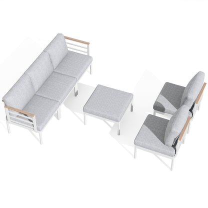 Set di mobili da giardino in alluminio da 6/7/8 pezzi, set di divani componibili per esterni moderni