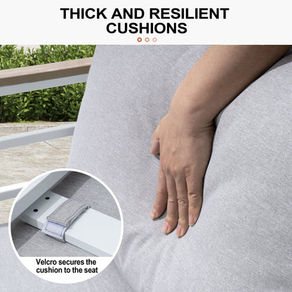 Set di mobili da giardino in alluminio da 6/7/8 pezzi, set di divani componibili per esterni moderni