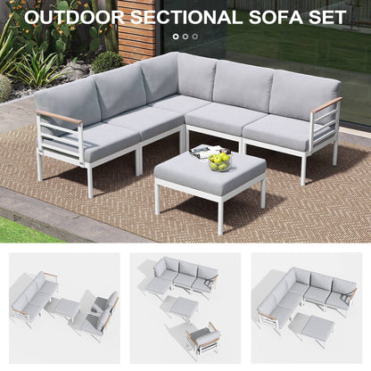 Set di mobili da giardino in alluminio da 6/7/8 pezzi, set di divani componibili per esterni moderni