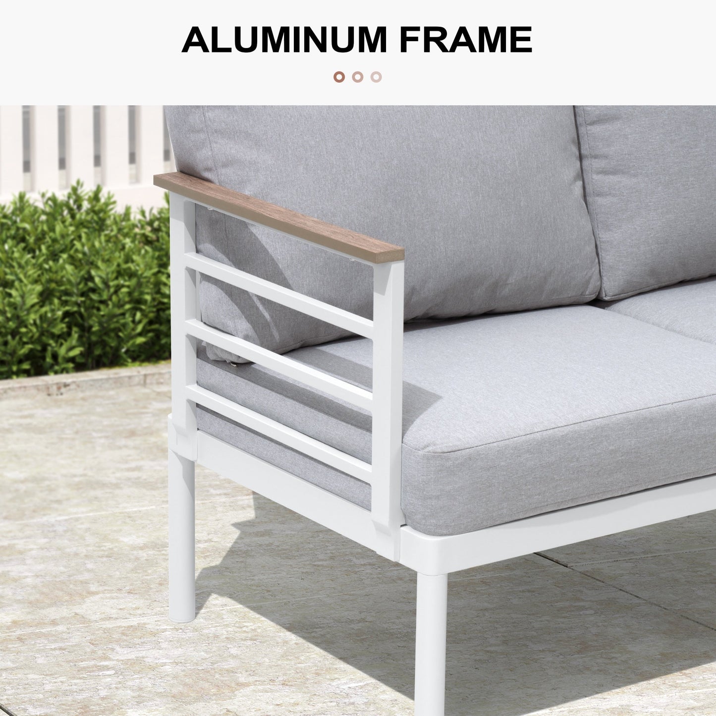 Set di mobili da giardino in alluminio da 6/7/8 pezzi, set di divani componibili per esterni moderni