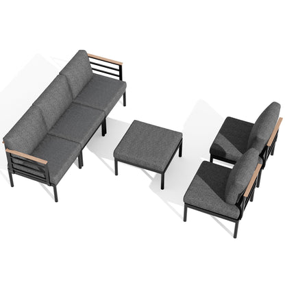 Set di mobili da giardino in alluminio da 6/7/8 pezzi, set di divani componibili per esterni moderni