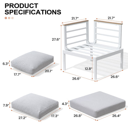 Set di mobili da giardino in alluminio da 6/7/8 pezzi, set di divani componibili per esterni moderni