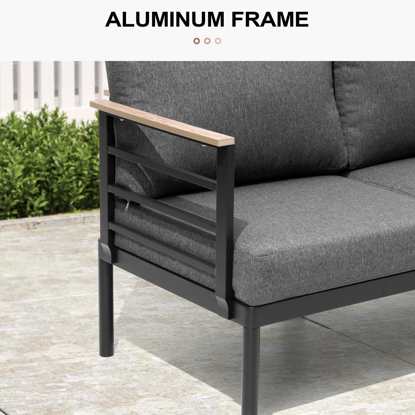 Set di mobili da giardino in alluminio da 6/7/8 pezzi, set di divani componibili per esterni moderni