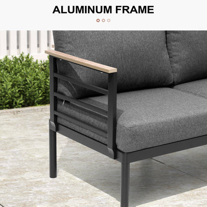 Set di mobili da giardino in alluminio da 6/7/8 pezzi, set di divani componibili per esterni moderni