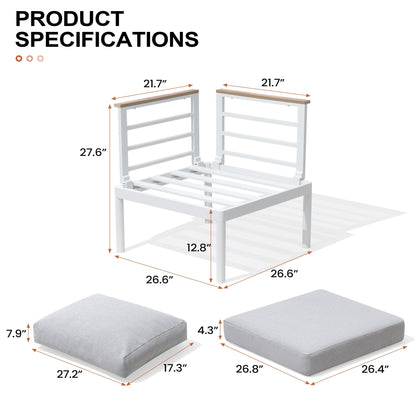 Set di mobili da giardino in alluminio da 6/7/8 pezzi, set di divani componibili per esterni moderni