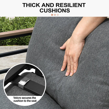 Set di mobili da giardino in alluminio da 6/7/8 pezzi, set di divani componibili per esterni moderni