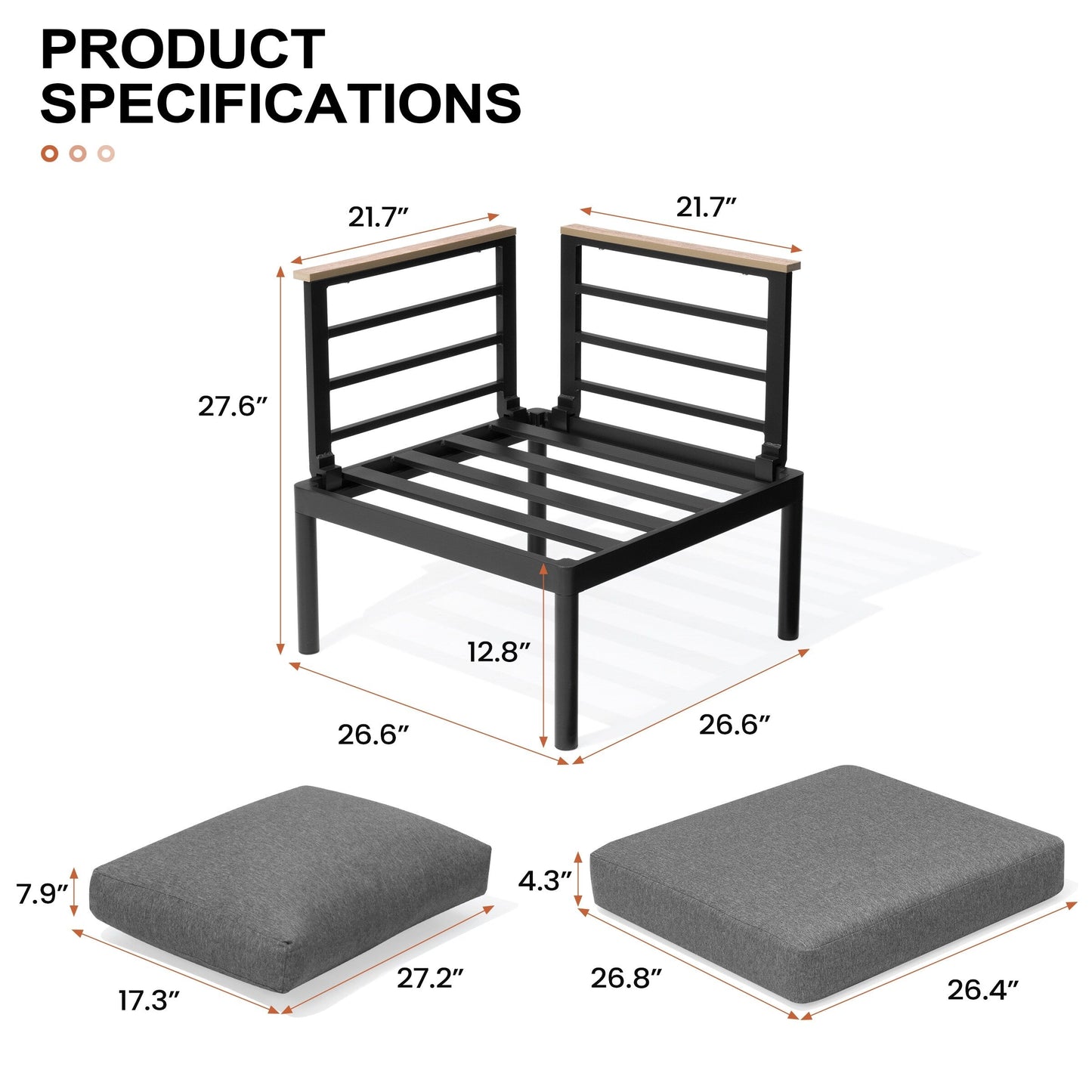 Set di mobili da giardino in alluminio da 6/7/8 pezzi, set di divani componibili per esterni moderni