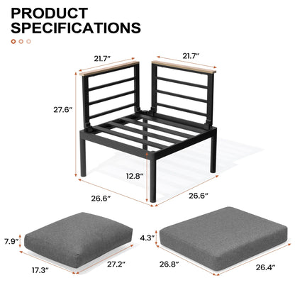Set di mobili da giardino in alluminio da 6/7/8 pezzi, set di divani componibili per esterni moderni