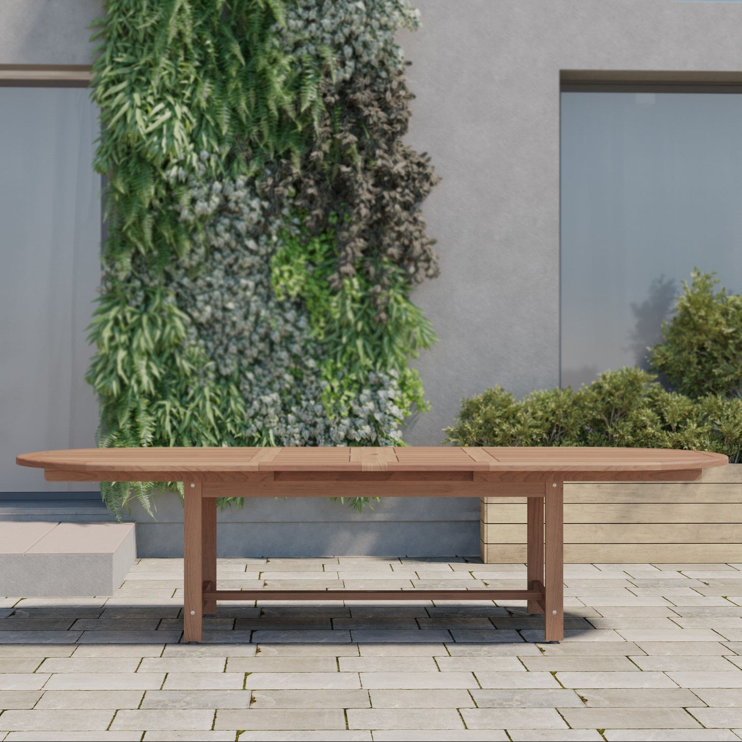 Set da pranzo per esterni Amazonia da 11 pezzi in teak e resina