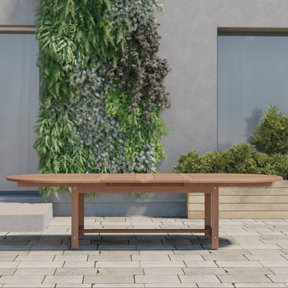 Set da pranzo per esterni Amazonia da 11 pezzi in teak e resina