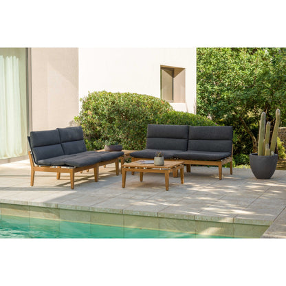 Amazonia Arnhou Set di 6 sedute da esterno in teak FSC per patio