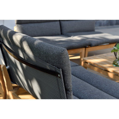 Amazonia Arnhou Set di 6 sedute da esterno in teak FSC per patio