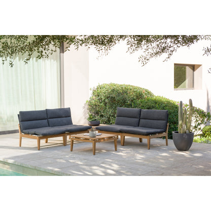 Amazonia Arnhou Set di 6 sedute da esterno in teak FSC per patio