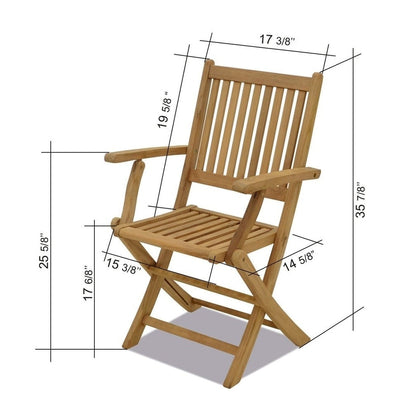 Set da pranzo rettangolare Amazonia Augusta Teak da 7 pezzi - 7 pezzi