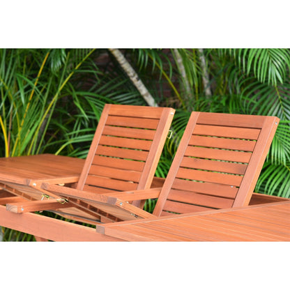 Set da pranzo rettangolare estensibile da 11 pezzi per patio Amazonia Bonita