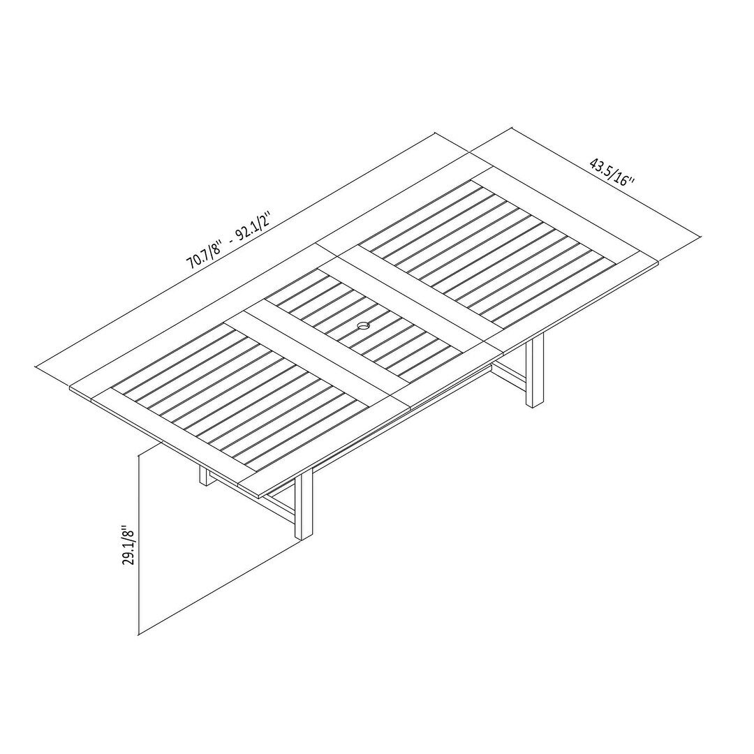 Set da pranzo per esterni Amazonia Cosmopolitan da 9 pezzi in legno FSC