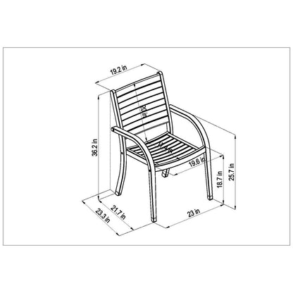 Set da pranzo per esterni Amazonia FSC Wood da 7 pezzi con Lazy Susan - 7 pezzi - 7 pezzi