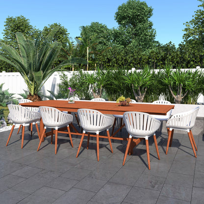 Set da pranzo per esterni da 11 pezzi in legno certificato FSC Amazonia Myers