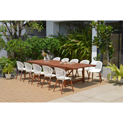 Set da pranzo per esterni da 11 pezzi in legno certificato FSC Amazonia Myers