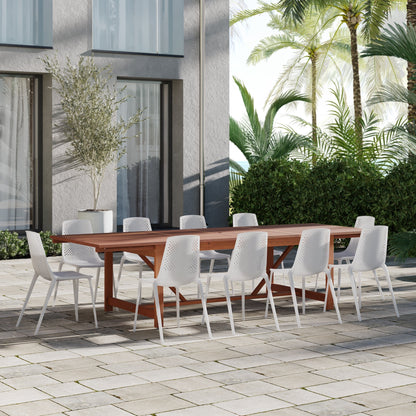 Set da pranzo per esterni Amazonia Macker da 11 pezzi in legno certificato FSC