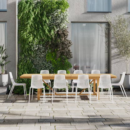 Set da pranzo per esterni Amazonia Macker da 11 pezzi in legno certificato FSC