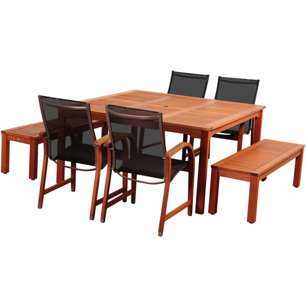 Amazonia Piccola FSC Wood Set da pranzo per esterni da 7 pezzi - 7 pezzi
