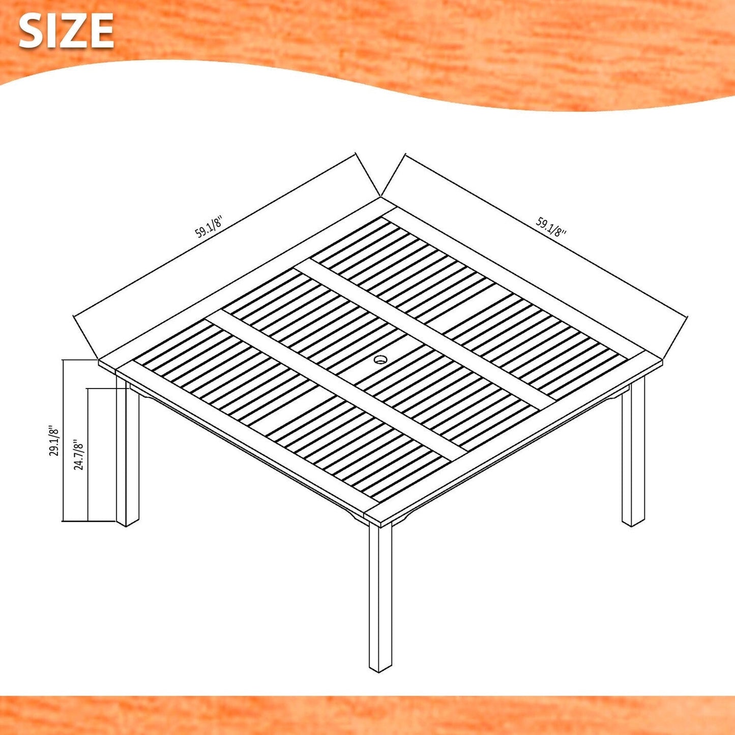 Amazonia Piccola FSC Wood Set da pranzo per esterni da 7 pezzi - 7 pezzi