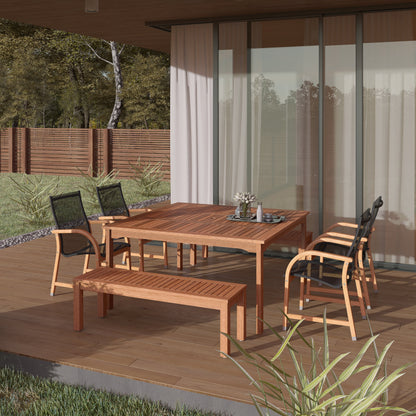 Amazonia Piccola FSC Wood Set da pranzo per esterni da 7 pezzi - 7 pezzi