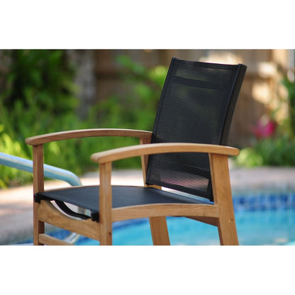 Set da pranzo Luna in legno per patio esterno Amazonia Teak da 9 pezzi - 9 pezzi