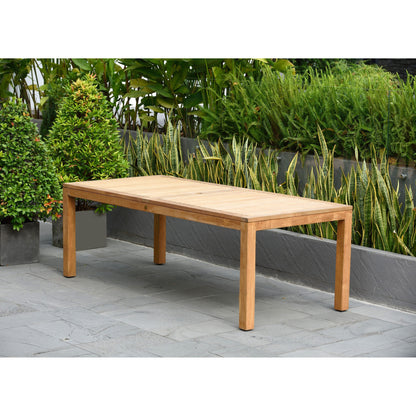 Set da pranzo Luna in legno per patio esterno Amazonia Teak da 9 pezzi - 9 pezzi