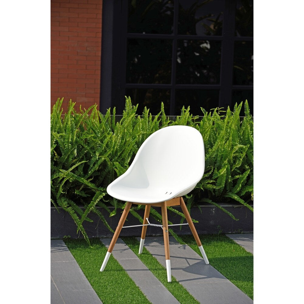 Set da pranzo rettangolare da patio Amazonia Teak Bonita White da 11 pezzi