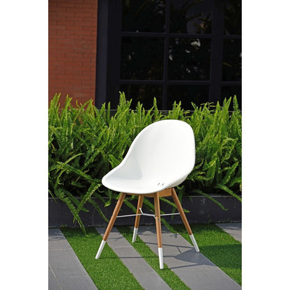 Set da pranzo rettangolare da patio Amazonia Teak Bonita White da 11 pezzi