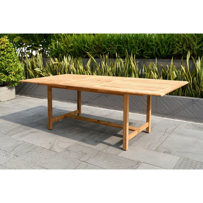 Set da pranzo per esterni in teak massello da 9 pezzi - 9 pezzi
