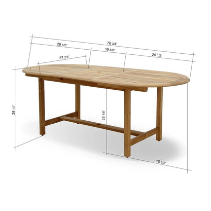Amazonia FSC Solid Teak Danielle Set da pranzo per esterni da 7 pezzi - 7 pezzi