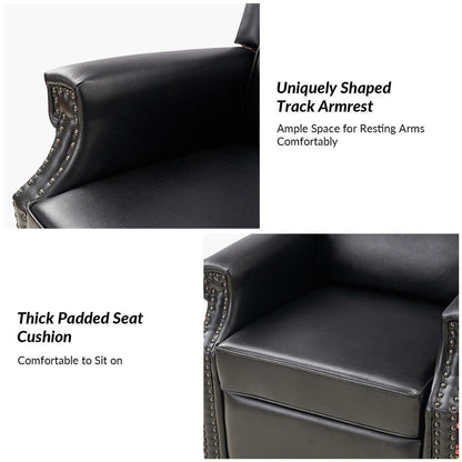 Poltrona reclinabile girevole Amelia Transitional in pelle PU con cuciture floreali di HULALA HOME