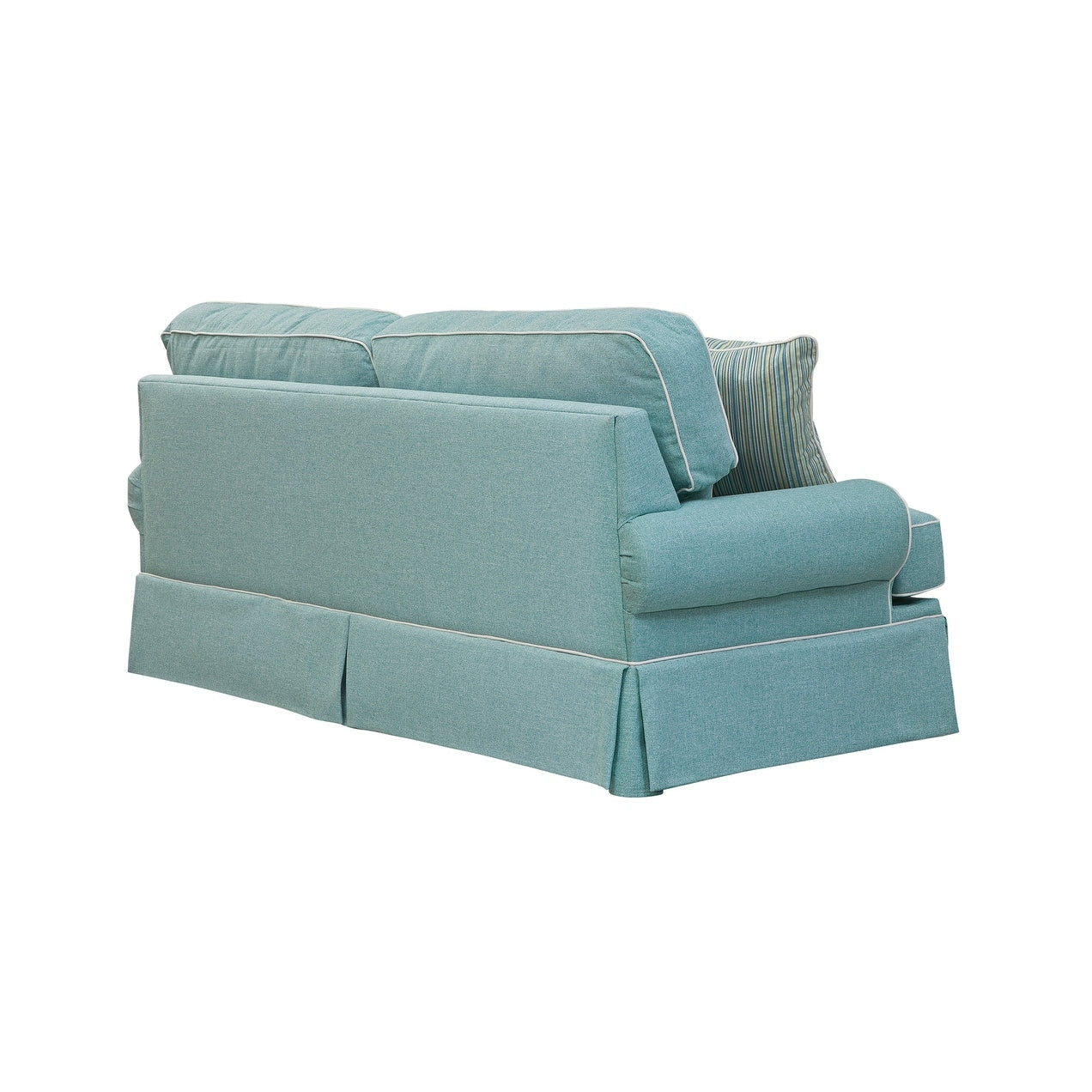 Divano modello Coastal Aqua Series di American Furniture Classics con quattro cuscini decorativi