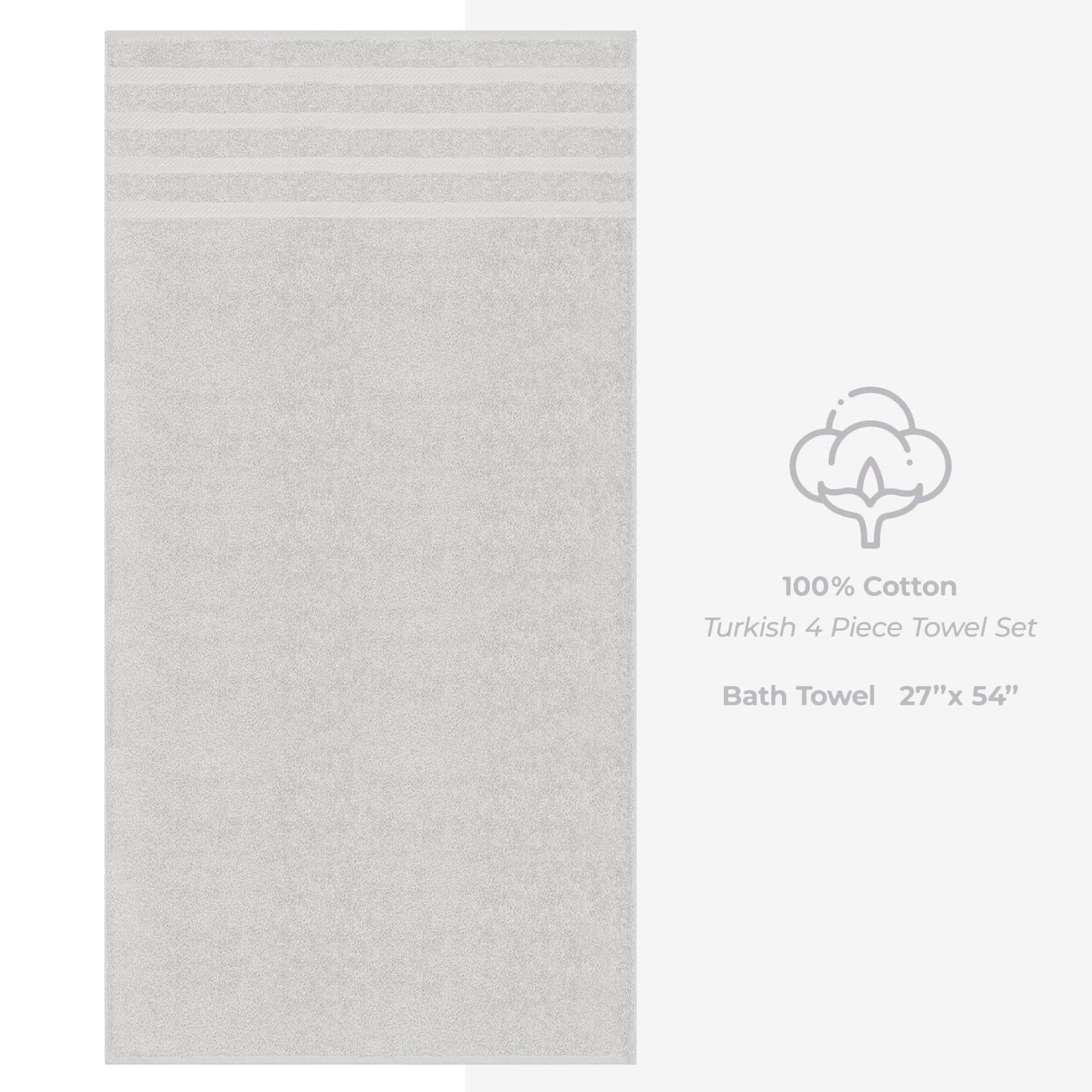 Asciugamani da bagno turchi in lino morbido americano 100% cotone, grandi, confezione da 4, set da bagno di qualità per hotel e spa di lusso