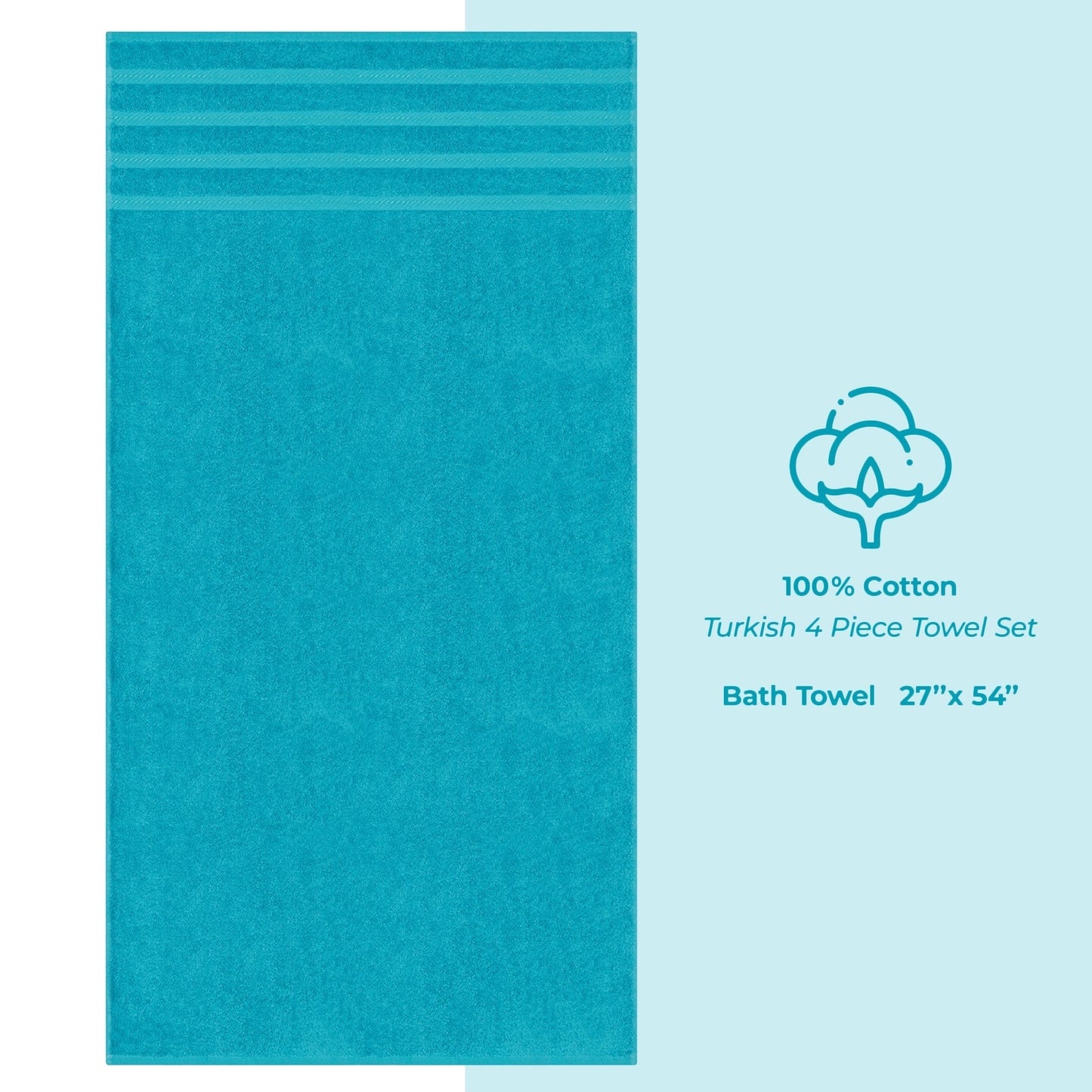 Asciugamani da bagno turchi in lino morbido americano 100% cotone, grandi, confezione da 4, set da bagno di qualità per hotel e spa di lusso