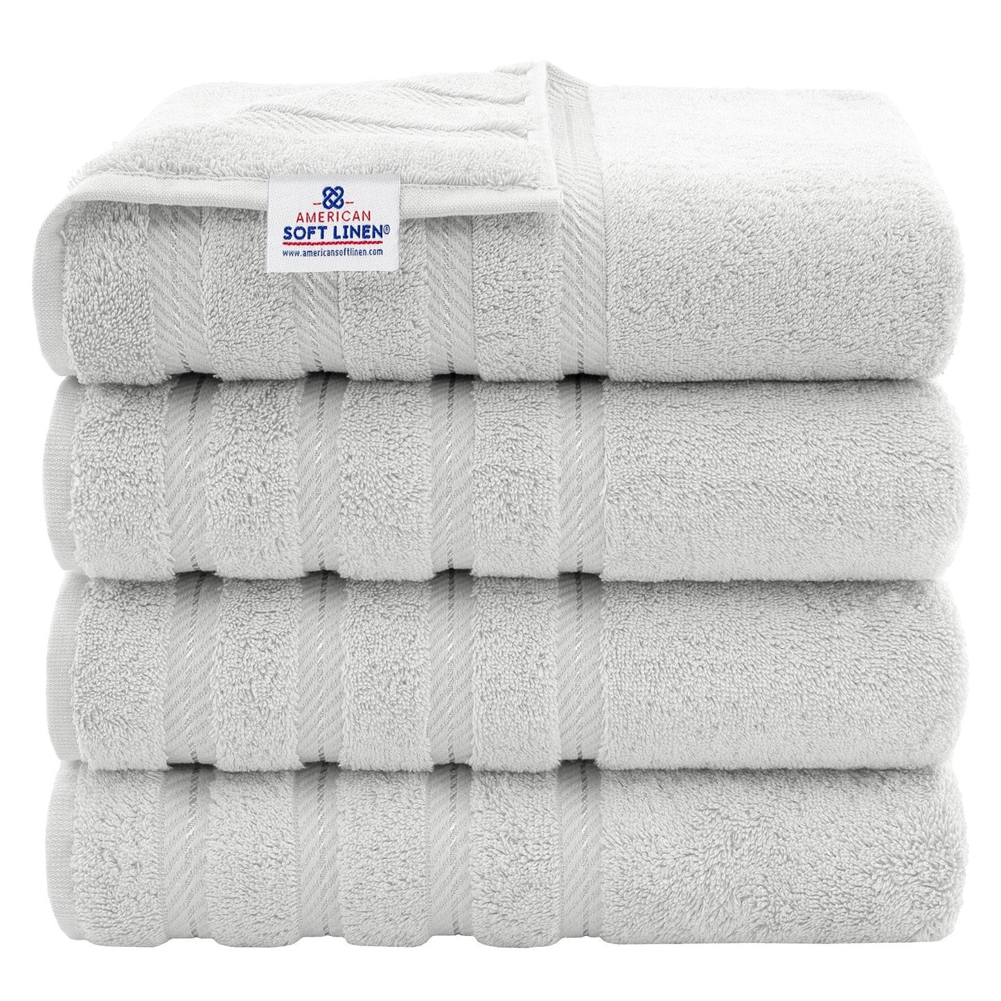 Asciugamani da bagno turchi in lino morbido americano 100% cotone, grandi, confezione da 4, set da bagno di qualità per hotel e spa di lusso